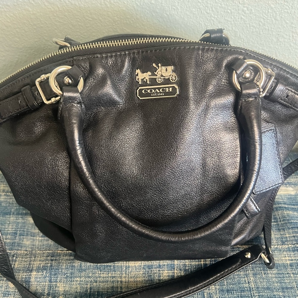 Coach Black Pebbled Leather Satchel • Crossbody & Tote • Style B1226-18641 🖤